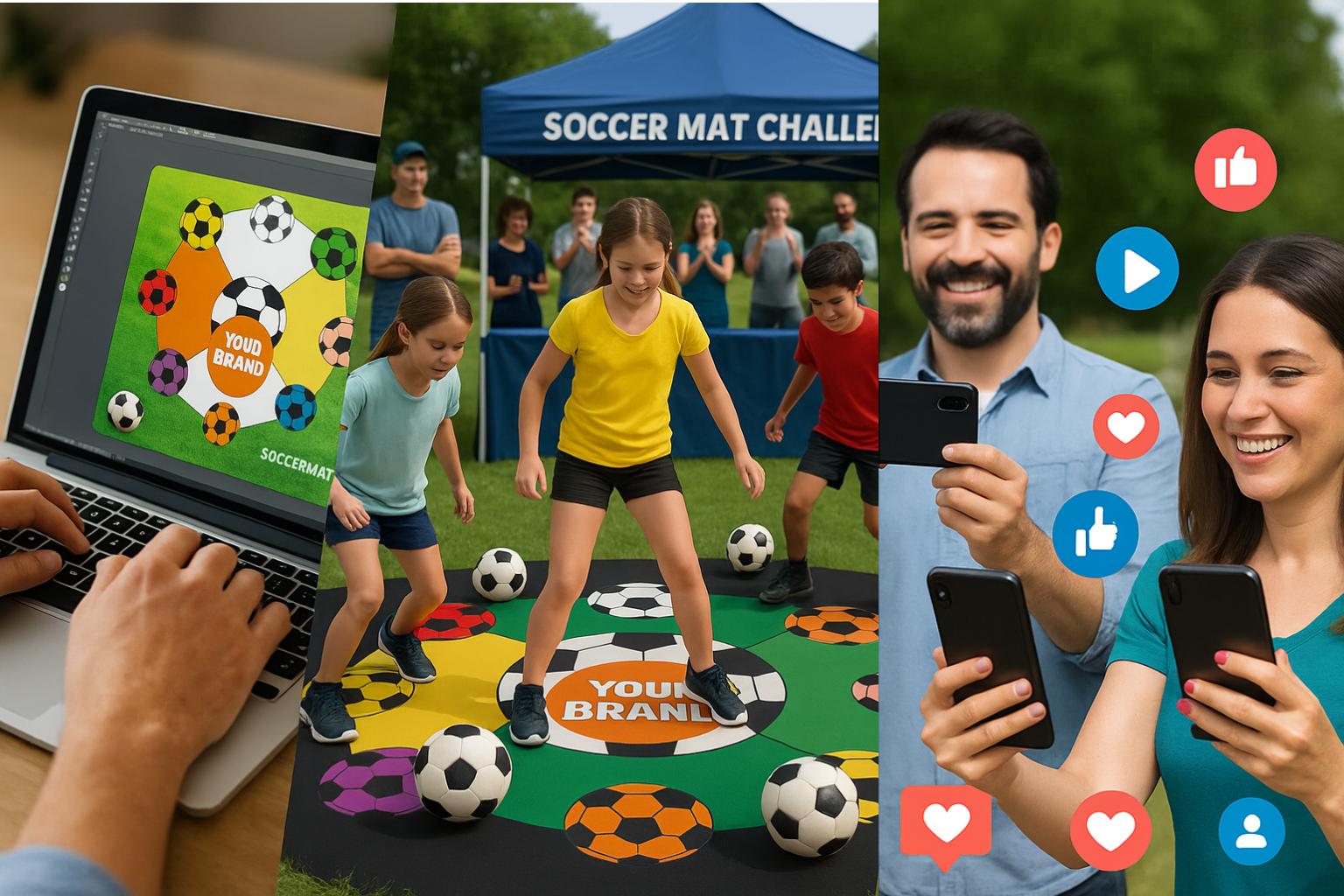 Kids creating SoccerMat UGC content