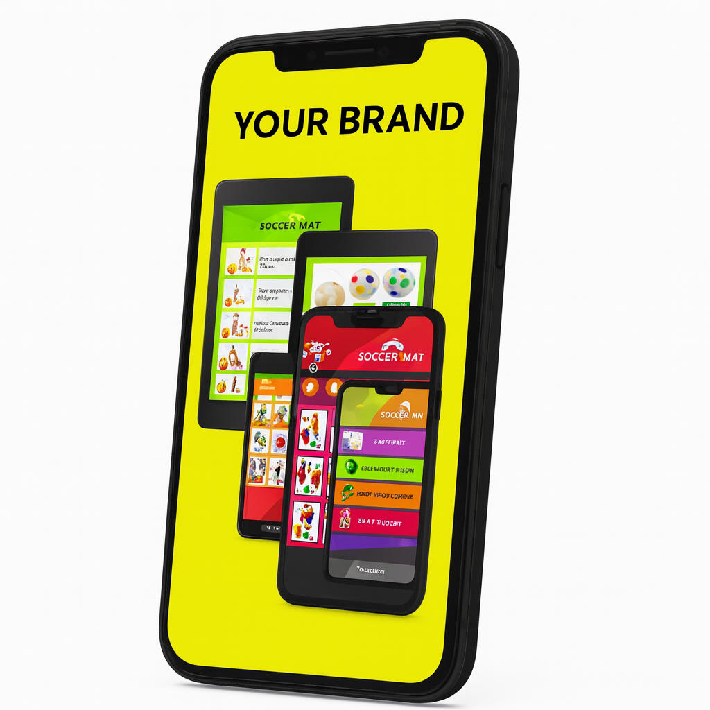 SoccerMat App Pack showing branded digital experiences